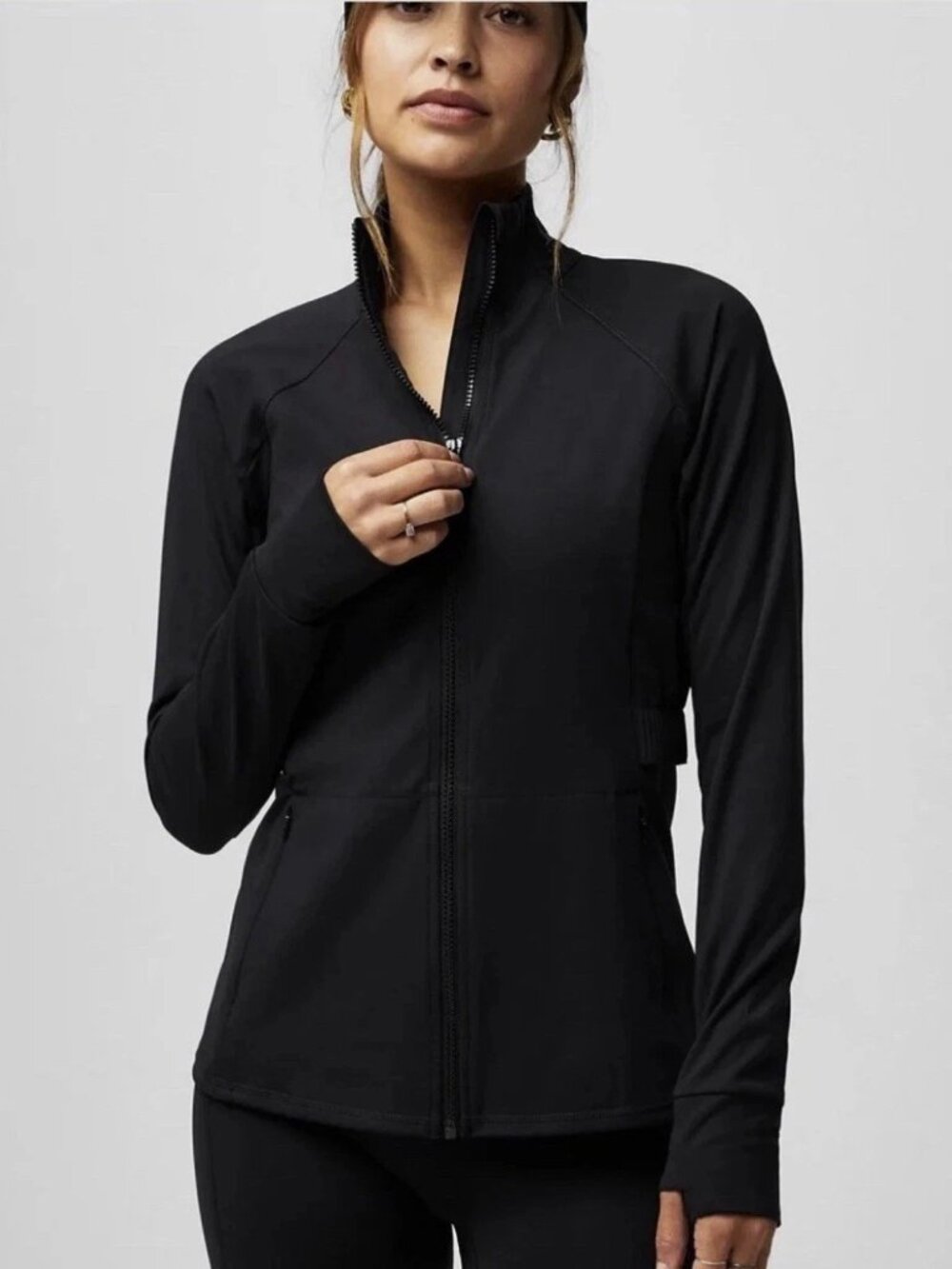 Fabletics Trinity Performance Jacket Black Full Zip Medium